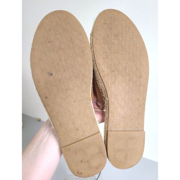 Sam Edelman Andy 10 Brown Leather Slip On Flat Espadrille Slides Sandals Minimal - Picture 6 of 7